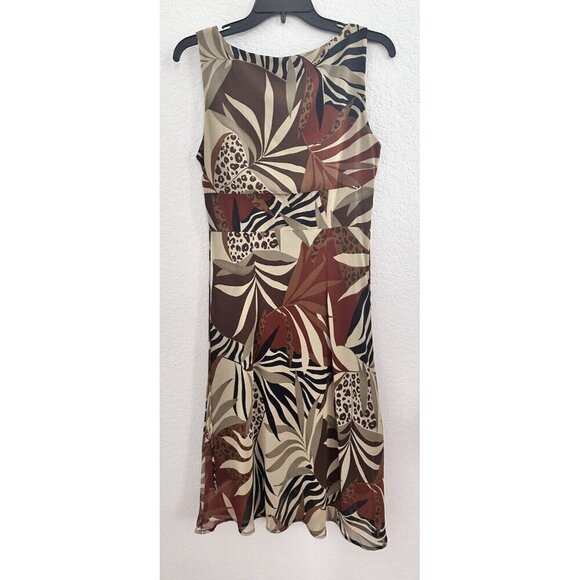 Connected Apparel Sleeveless Brown Empire Waist Floral Cottage Earthy Fall Sz 10 - Picture 5 of 5